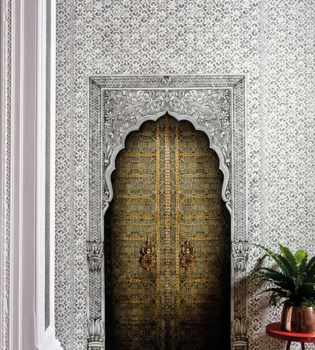 Jali Trellis Wallpaper - Soot & Snow - 113/5013 - Cole & Son - Premier Wallcovering