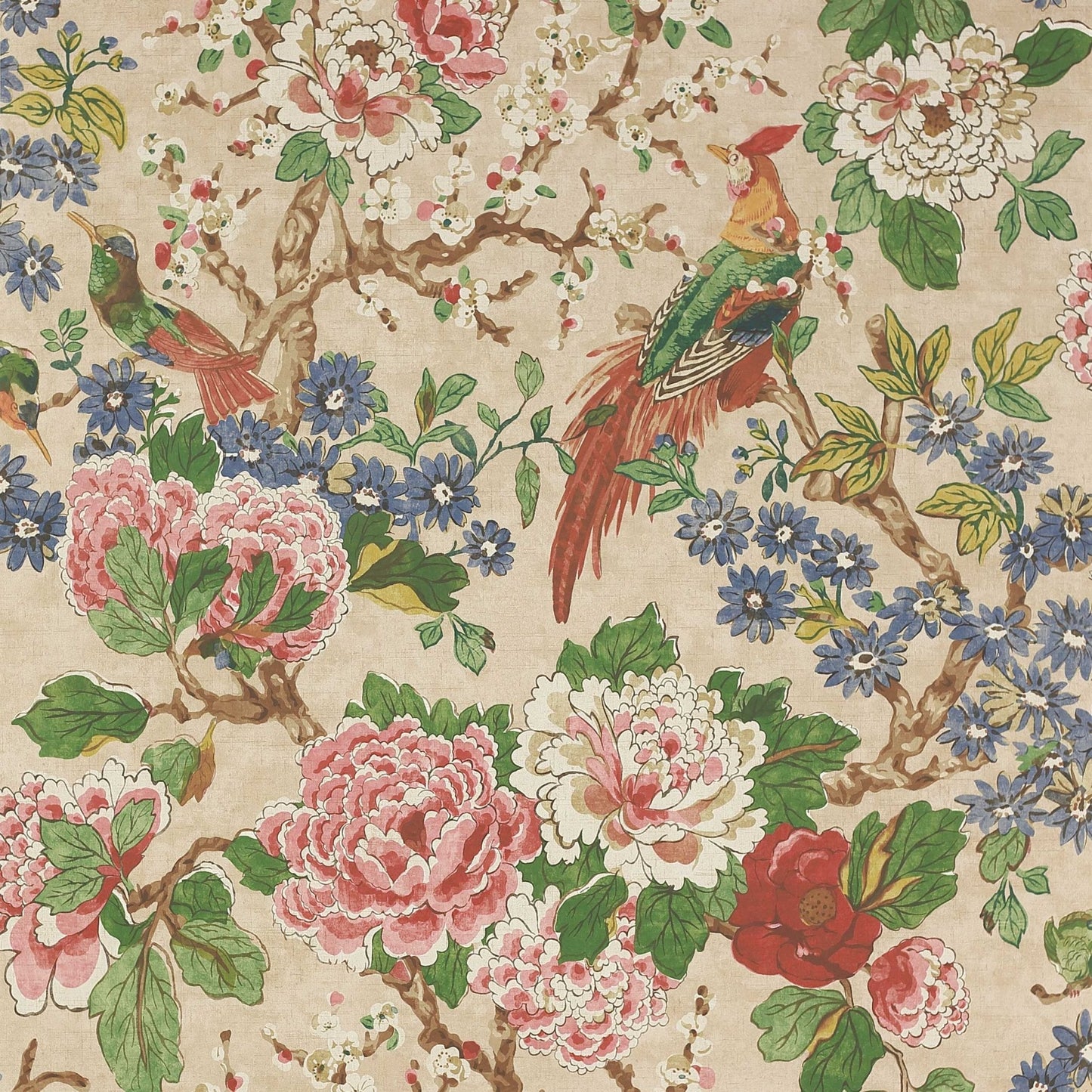 Jardine Wallpaper - Red/Green - Colefax & Fowler - W7003 - 03