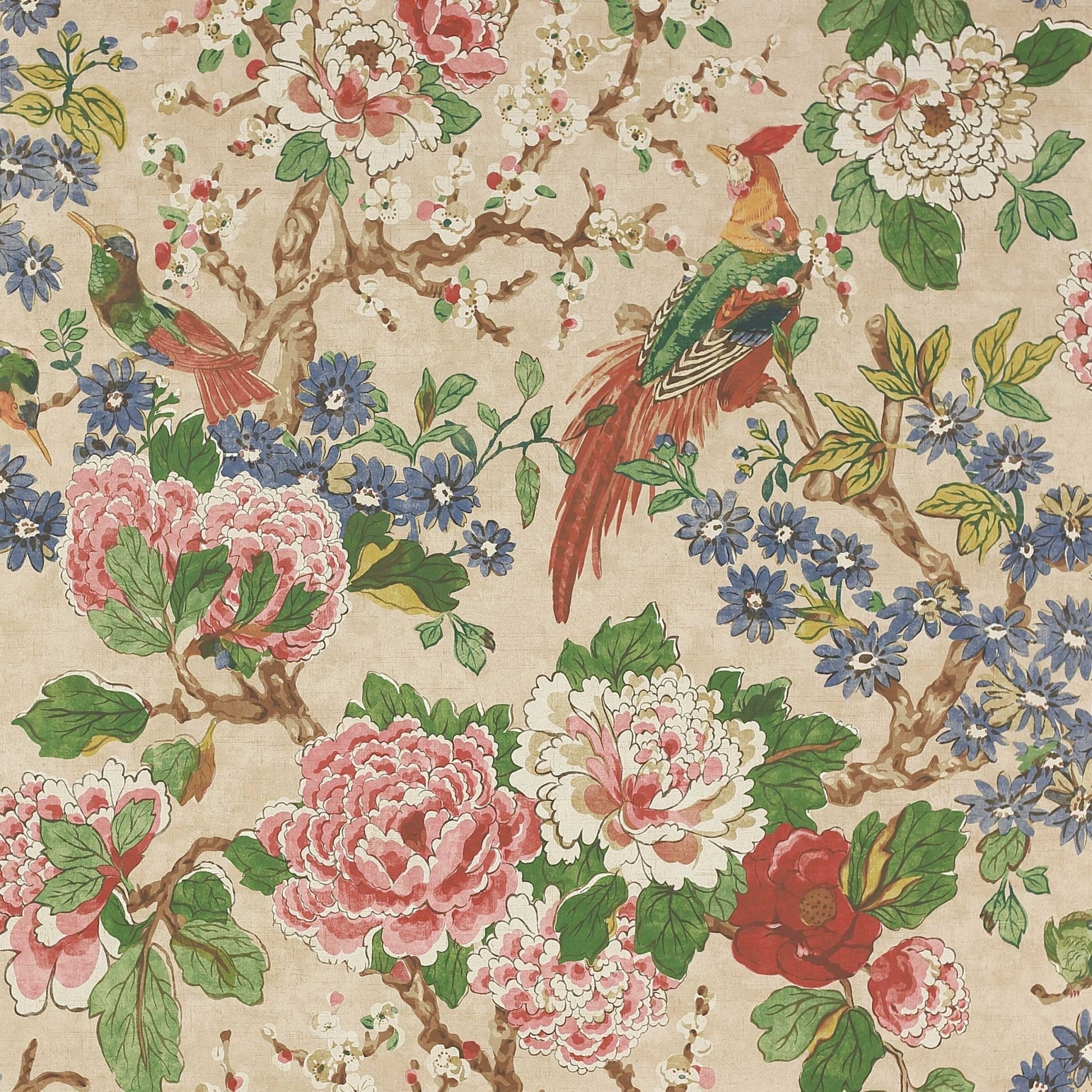 Jardine Wallpaper - Red/Green - Colefax & Fowler - W7003 - 03
