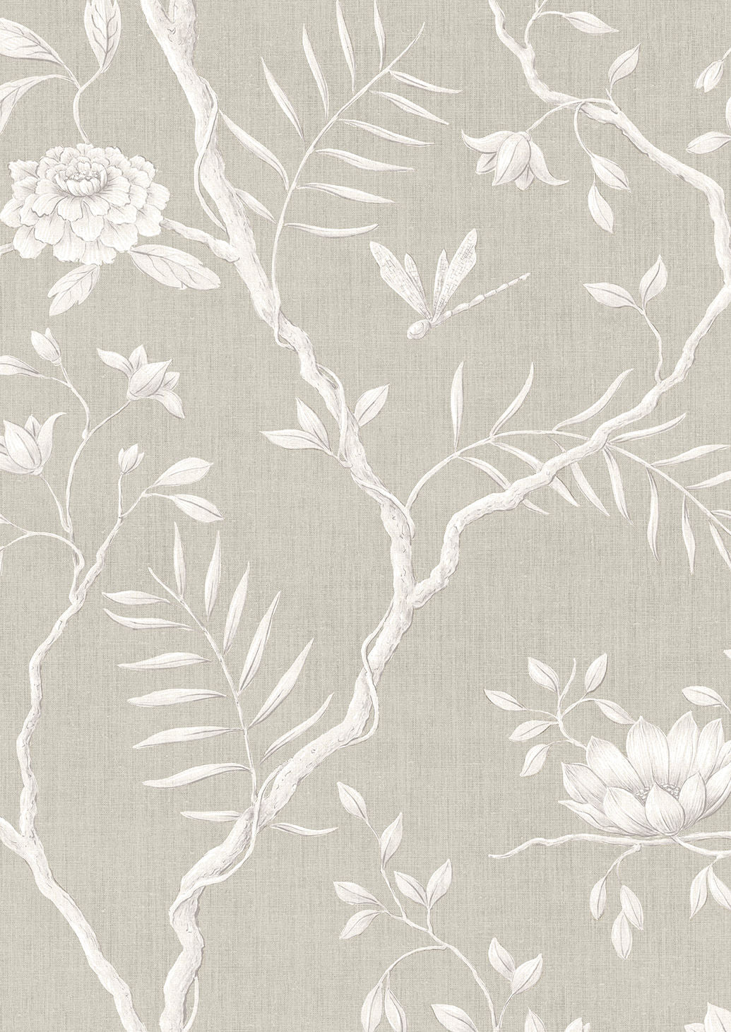 Jasper Peony Wallpaper - Flax - Lewis & Wood - Premier Wallcovering