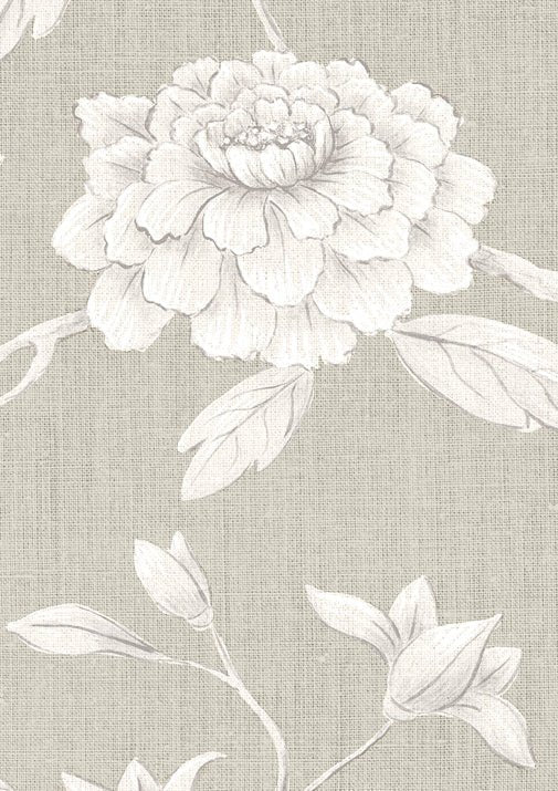 Jasper Peony Wallpaper - Flax - Lewis & Wood - Premier Wallcovering