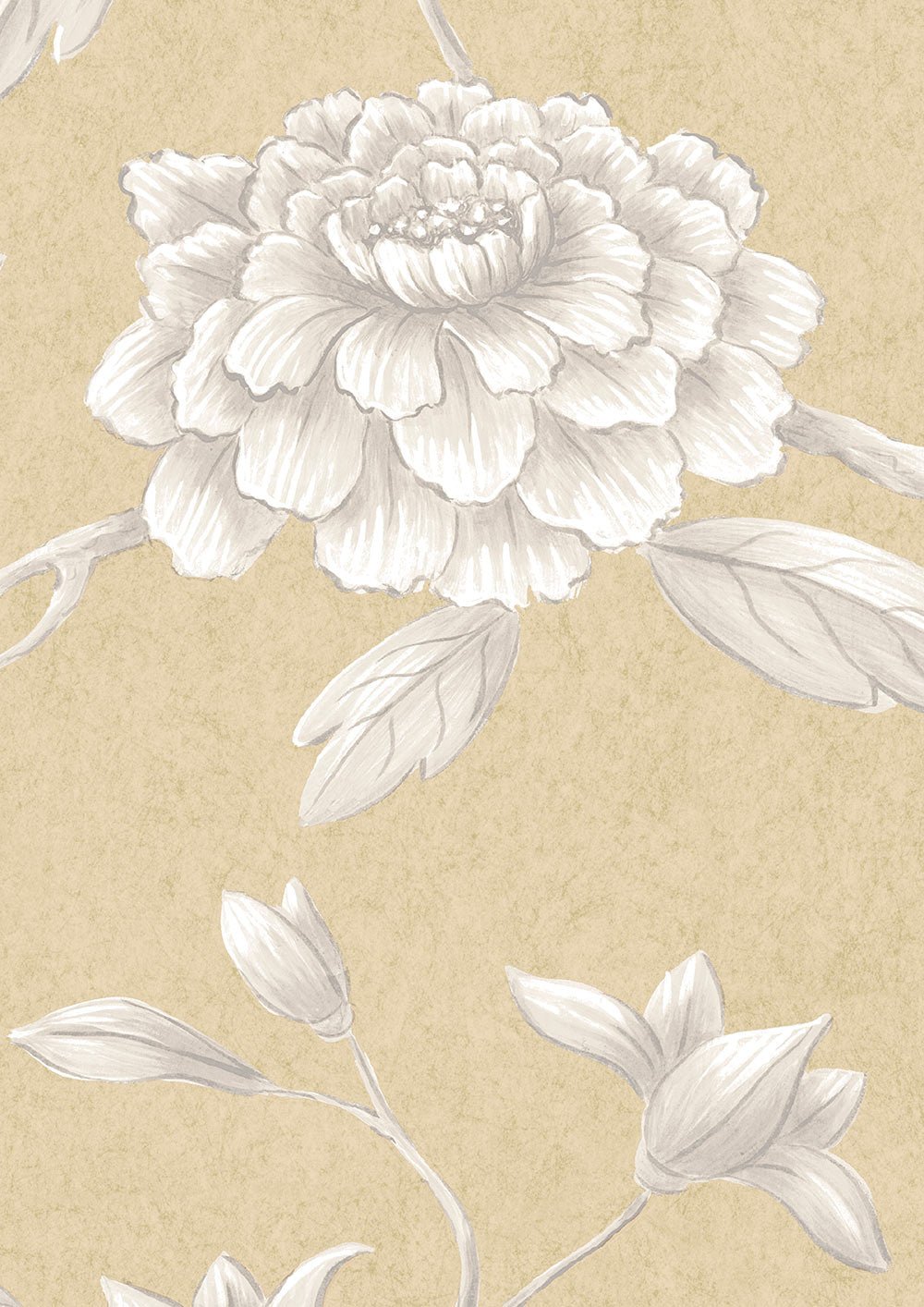 Jasper Peony Wallpaper - Barley - Lewis & Wood - Premier Wallcovering