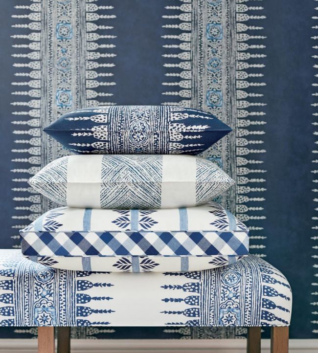 Javanese Stripe Room Wallpaper - Blue