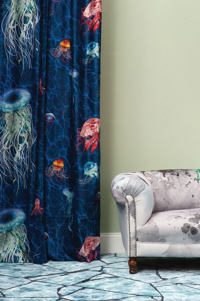 Jellyfish Velvet Fabric - Original - Timorous Beasties - DIGI/JELF/40101/01 - Premier Wallcovering