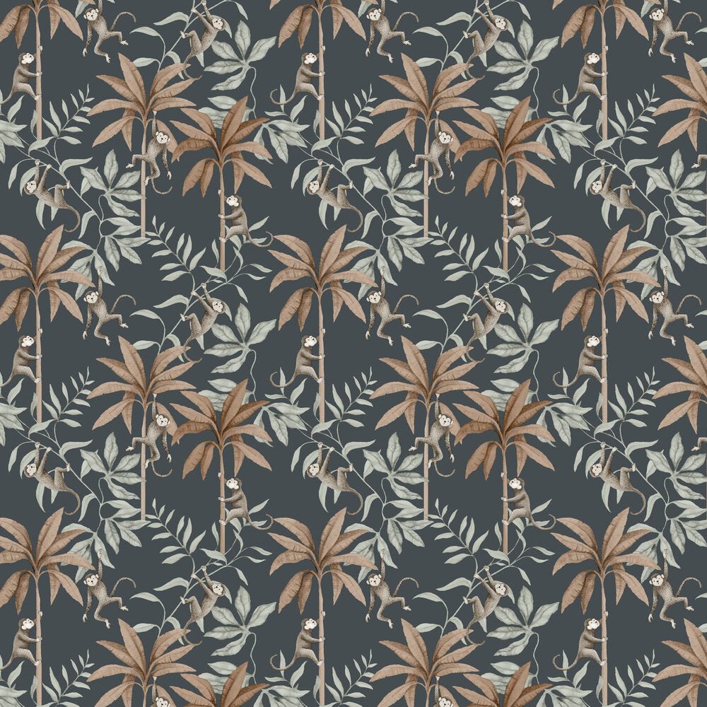 Jungle Friends Wallpaper - Navy - Boråstapeter - 6937 - Premier Wallcovering