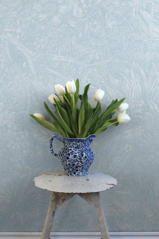 Jungle Tangle Superwide Wallpaper - Sea Glass - Timorous Beasties - SWP/JGTL/DWN/05 - Premier Wallcovering