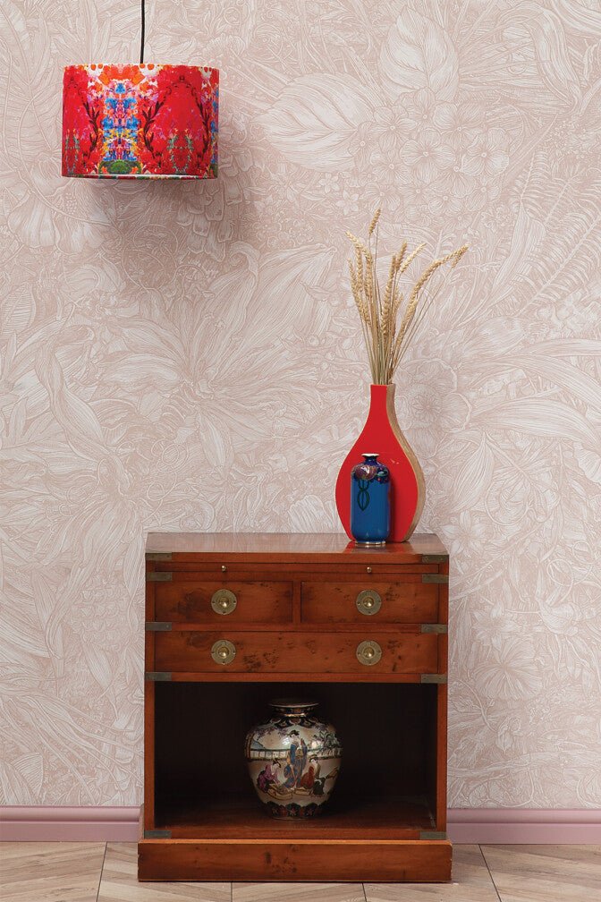 Jungle Tangle Superwide Wallpaper - Blanched Rhubarb - Timorous Beasties - SWP/JGTL/DWN/02 - Premier Wallcovering