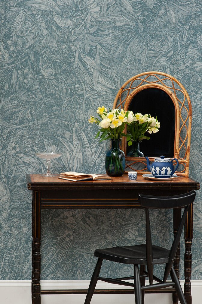 Jungle Tangle Superwide Wallpaper - Marazine Blue - Timorous Beasties - SWP/JGTL/DWN/07 - Premier Wallcovering