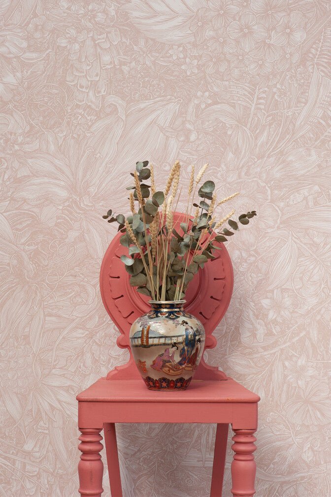Jungle Tangle Superwide Wallpaper - Blanched Rhubarb - Timorous Beasties - SWP/JGTL/DWN/02 - Premier Wallcovering