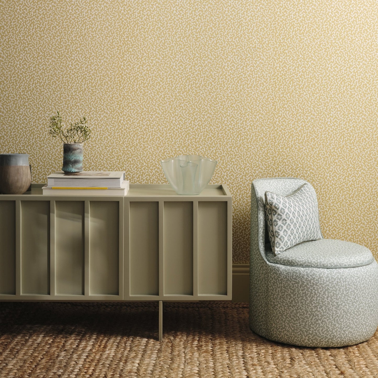 Junie Wallpaper - Hay - Romo - Aubin - W476/05 - Premier Wallcovering