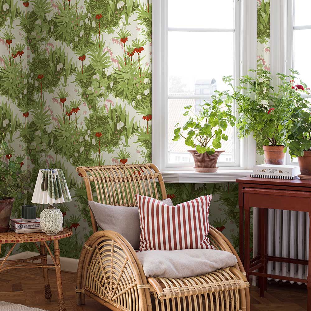 Kejsarkrona Wallpaper - Green - Boråstapeter - 1982 - Premier Wallcovering