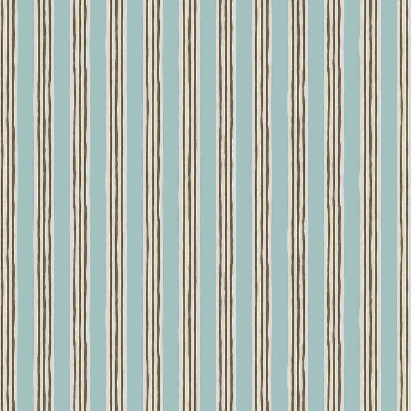 Kemble Stripe Wallpaper - Spruce, Cobber and Dew - Josephine Munsey - KEM-051-049-062 - Premier Wallcovering