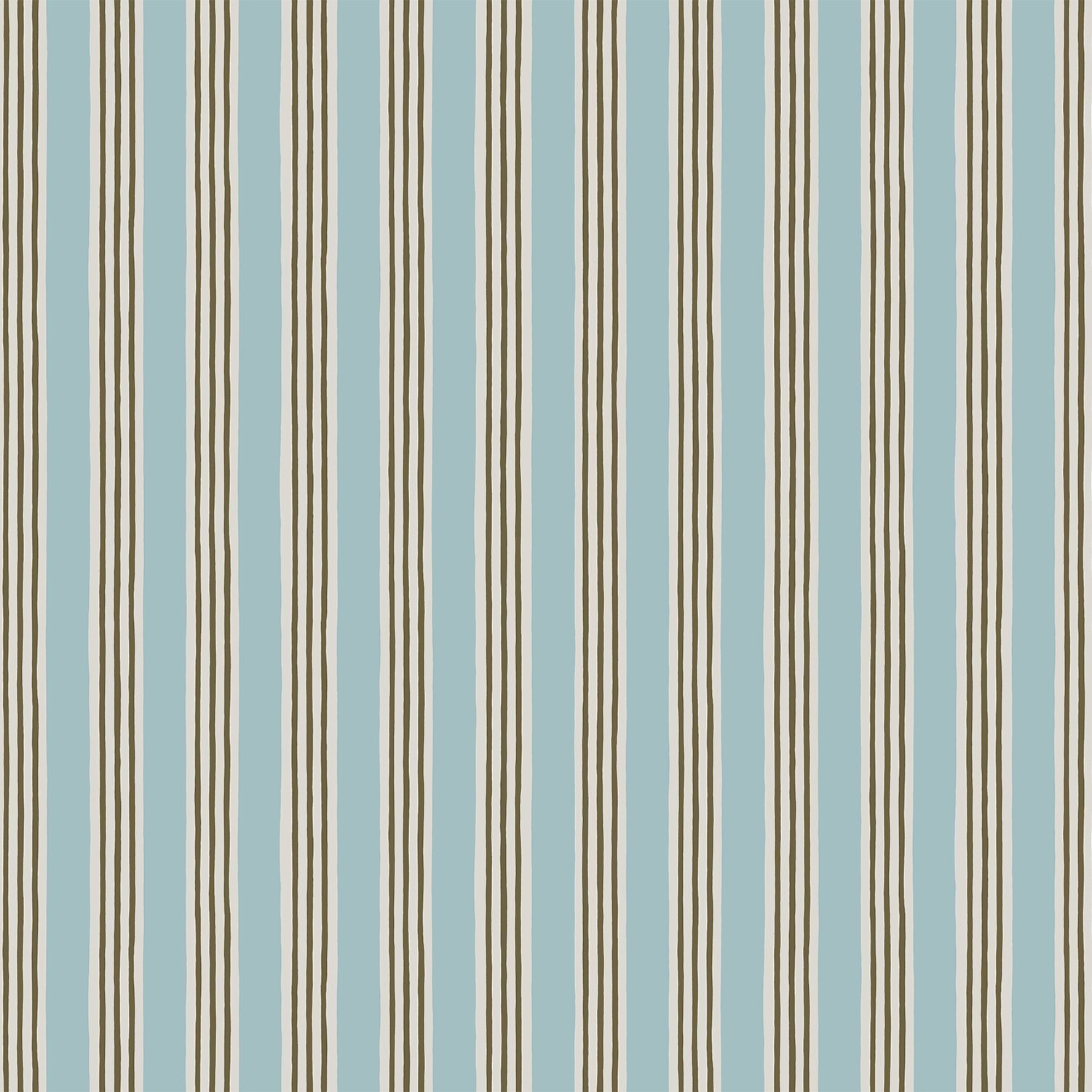 Kemble Stripe Wallpaper - Spruce, Cobber and Dew - Josephine Munsey - KEM-051-049-062 - Premier Wallcovering