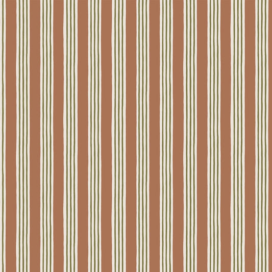 Kemble Stripe Wallpaper - Trixie, Sunday Clay and Quartz - Josephine Munsey - KEM-032-055-056 - Premier Wallcovering