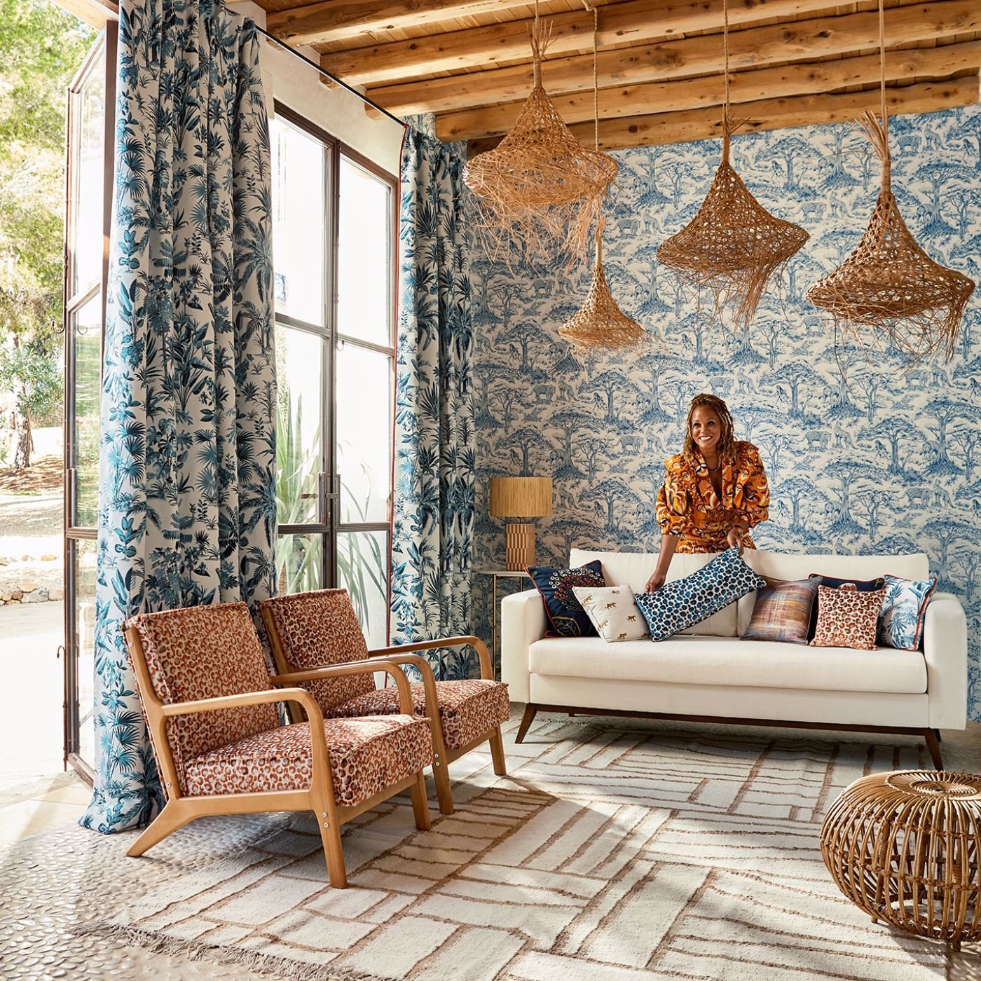 Kisumu Wallpaper - Caribbean - Clarke & Clarke - W0185/01 - Premier Wallcovering