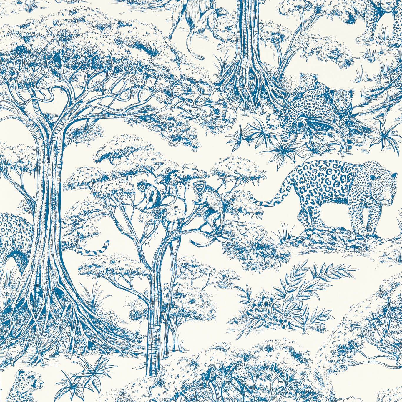 Kisumu Wallpaper - Caribbean - Clarke & Clarke - W0185/01 - Premier Wallcovering