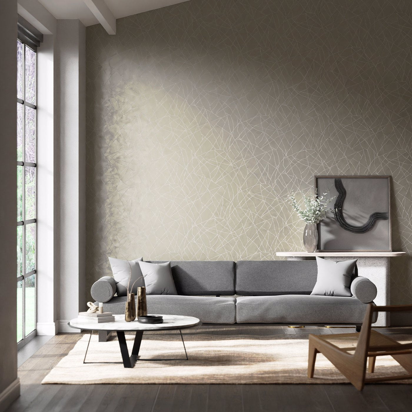 Koto Wallpaper - Steel - Harlequin - HMOW110894 - Premier Wallcovering