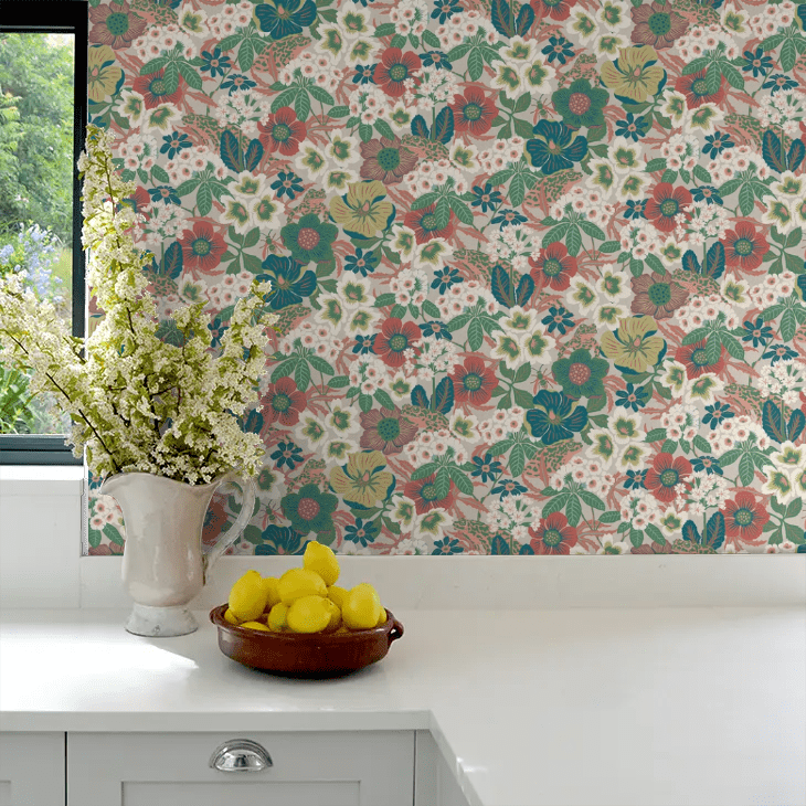 Kvackstepp Wallpaper - Coral - Boråstapeter - 2086 - Premier Wallcovering