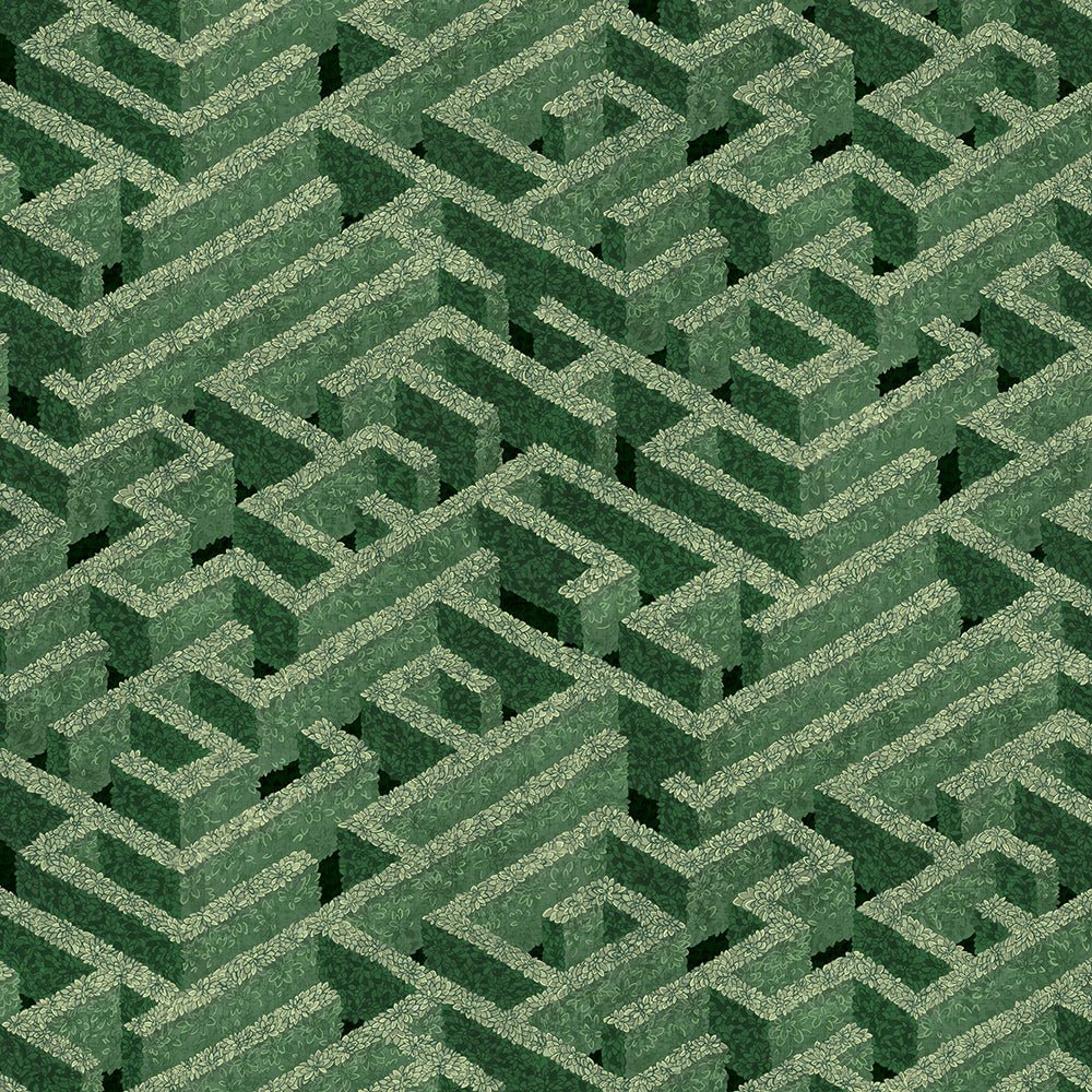 Labyrinth Wallpaper - Green - Josephine Munsey - JMW-100711 - Premier Wallcovering
