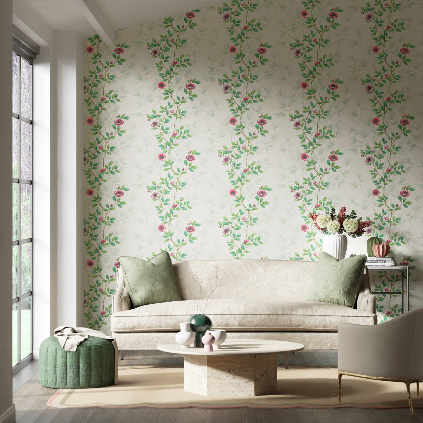 Lady Alford Wallpaper - Fig Blossom/ Magenta - Harlequin - HDHW112899 - Premier Wallcovering