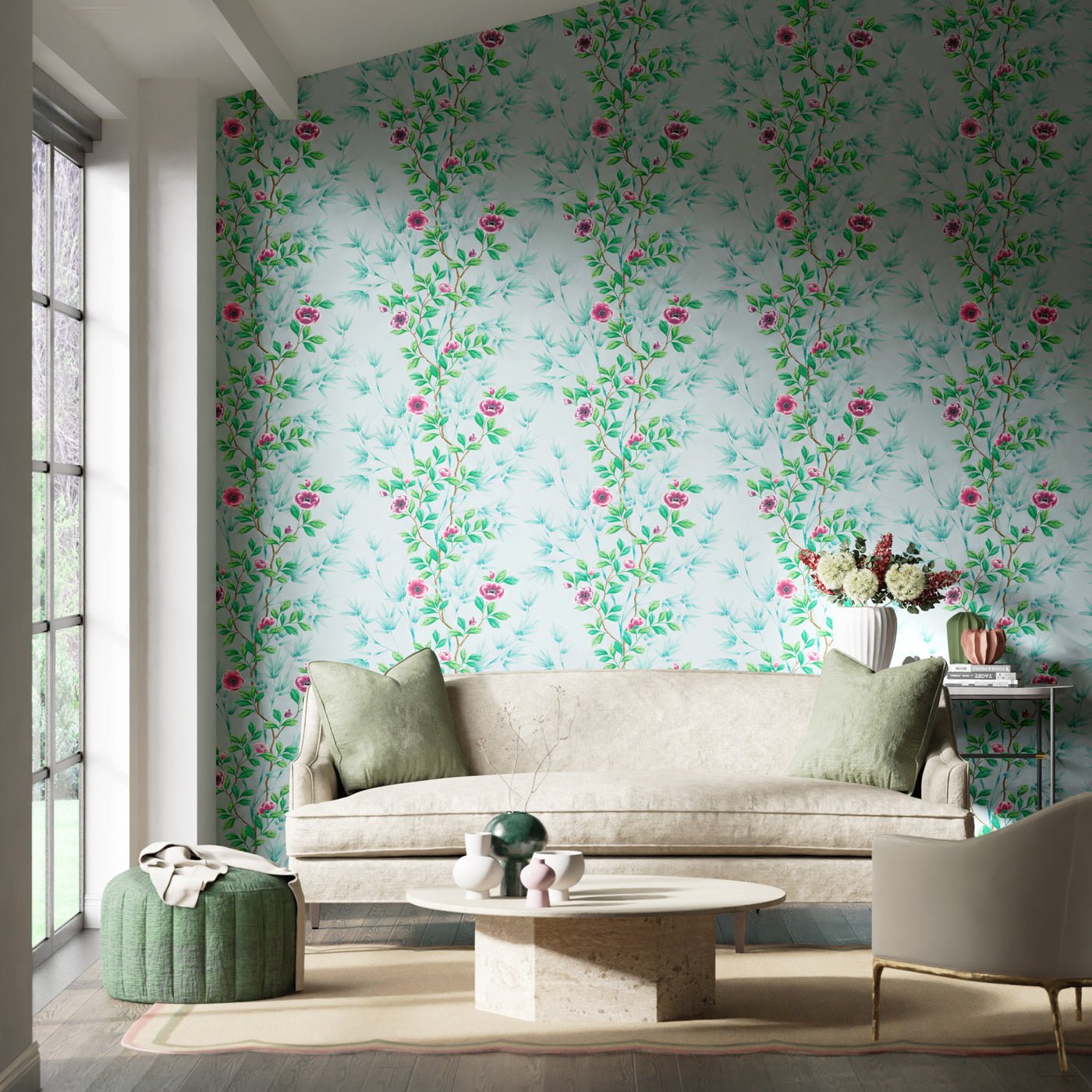 Lady Alford Wallpaper - Apple/Magenta - Harlequin - HDHW112900 - Premier Wallcovering