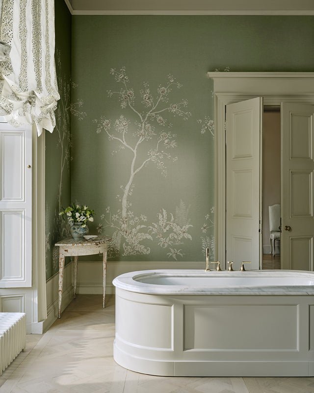Lambourne Wallcovering Wallpaper - Celadon - Colefax & Fowler - W7030-01