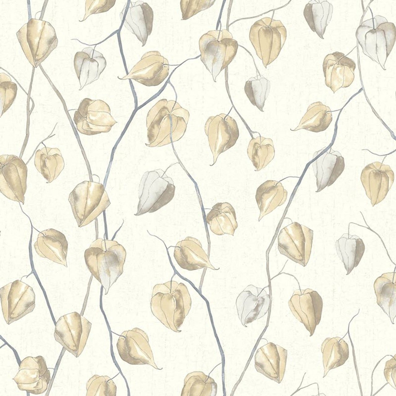Lanternes Ginkgo Wallpaper - Beige Lin - Casadeco - 86211202 - Premier Wallcovering