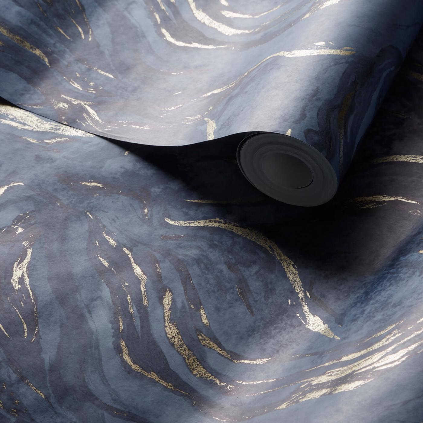 Lavico Wallpaper - Midnight - Clarke & Clarke - W0168/03 - Premier Wallcovering