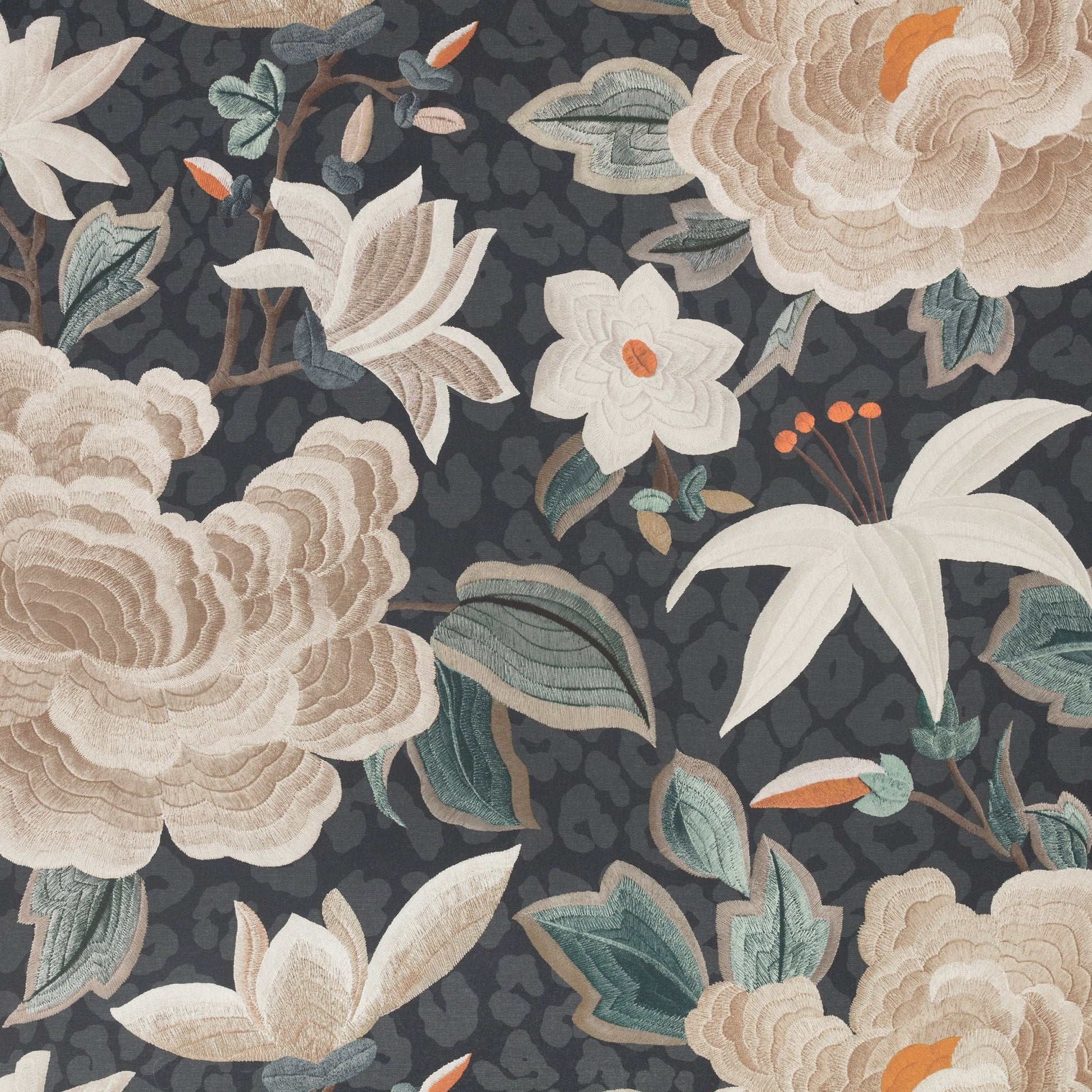 Lavinia Matte Wallpaper - Slate - Romo - Temperley London - W459/01 - Premier Wallcovering