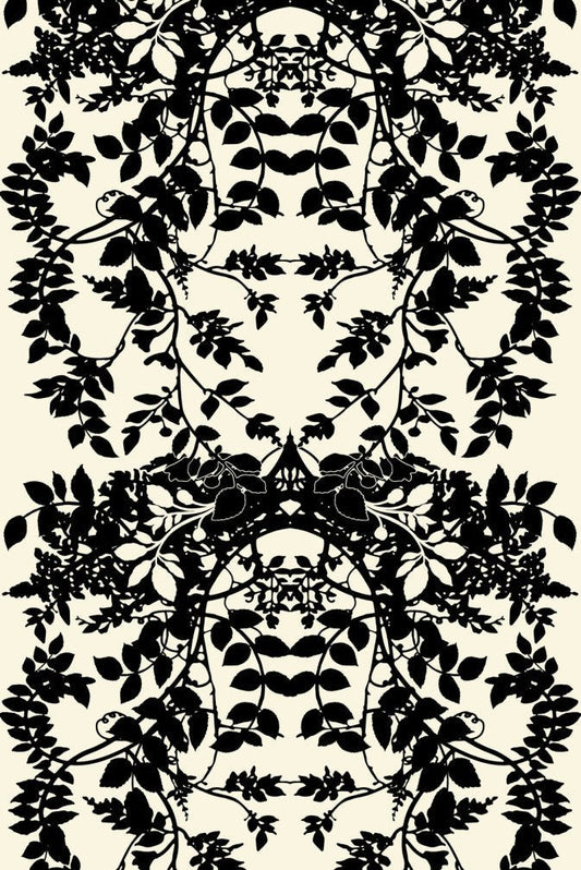 Leaf Superwide Wallpaper - Black on Ivory - Timorous Beasties - SWP/LEF/IVY/01 - Premier Wallcovering