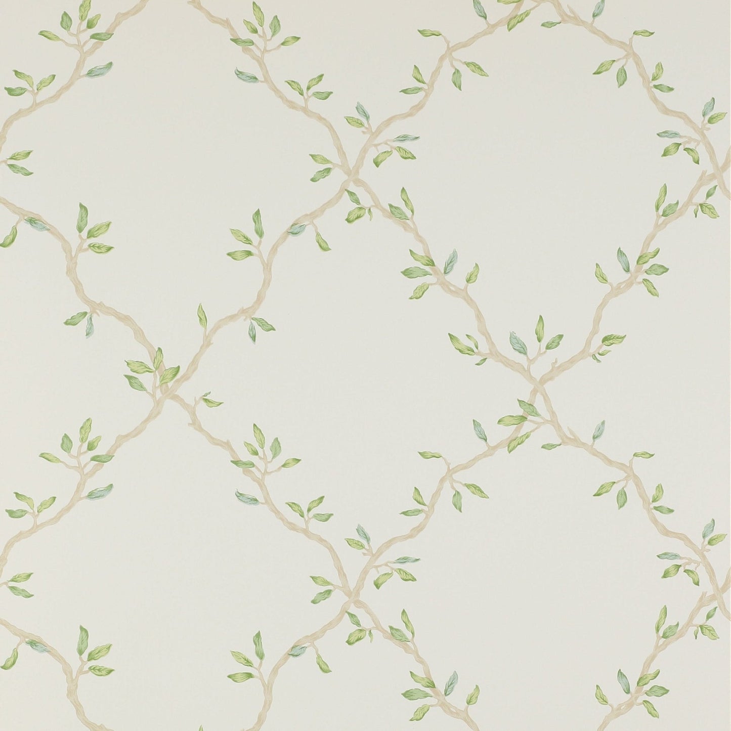 Leaf Trellis Wallpaper - Ivory/Green - Colefax & Fowler - 07706/03