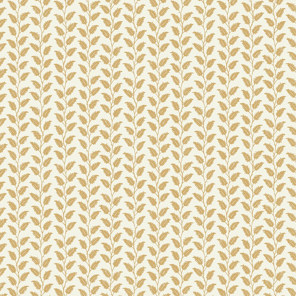 Leaf Wiggle Wallpaper - Smith Yellow - Skirting White - Josephine Munsey - LEA-019-043 - Premier Wallcovering
