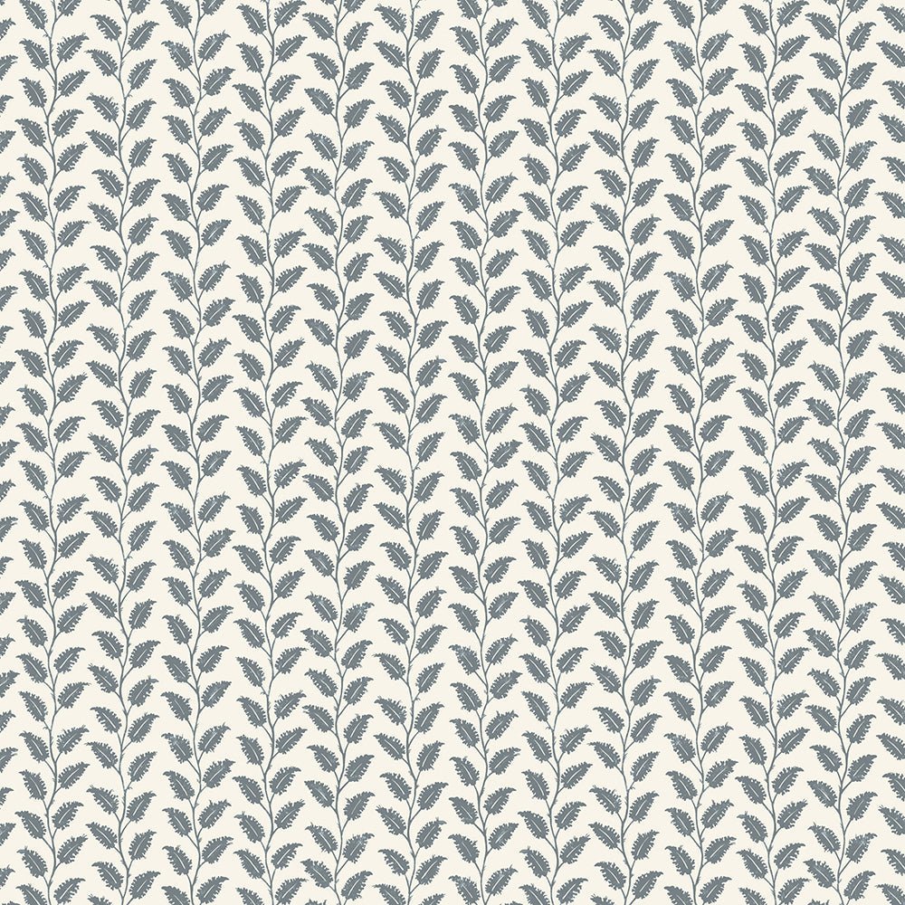 Leaf Wiggle Wallpaper - Bude Blue - Cotswold White - Josephine Munsey - LEA-024-048 - Premier Wallcovering