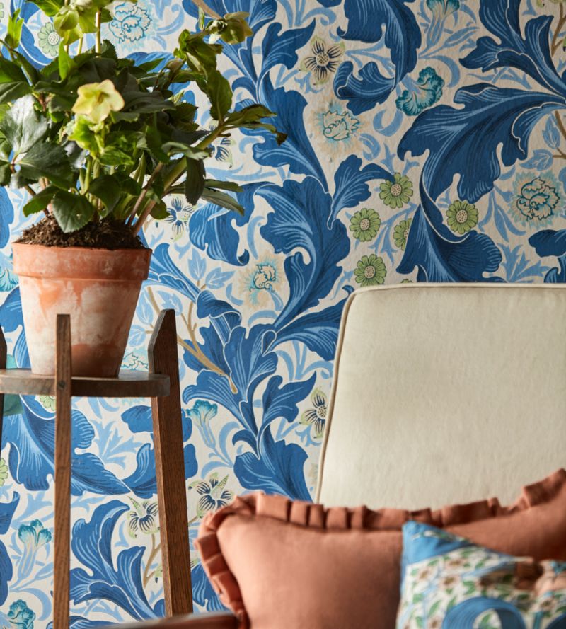 Leicester Wallpaper - Woad/Sage - Morris & Co - 216864