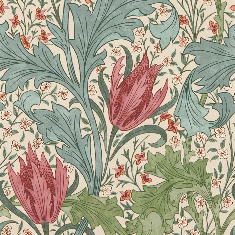 Lent Lily Wallpaper - Plum/Bayleaf - Morris & Co - 217596 - Premier Wallcovering