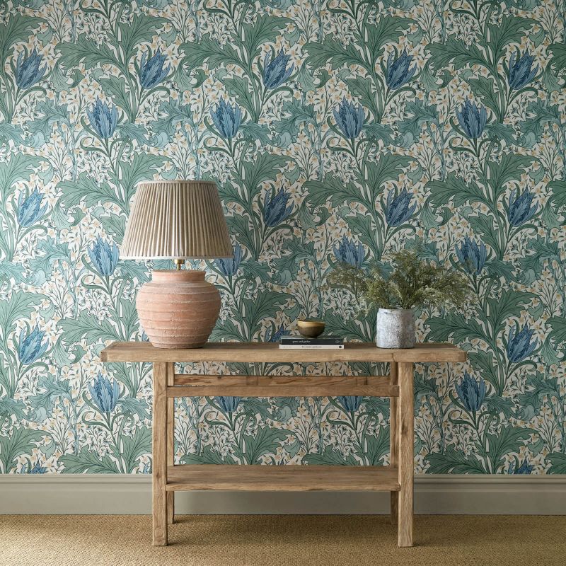 Lent Lily Wallpaper - Cornflower Blue - Morris & Co - 217597