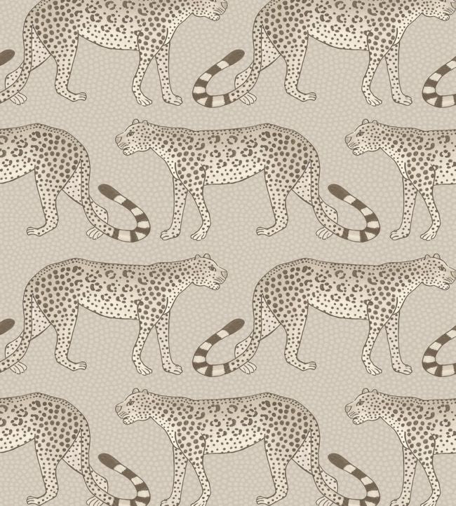 Leopard Walk Wallpaper - Safari on Taupe - 109/2012 - Cole & Son - Premier Wallcovering