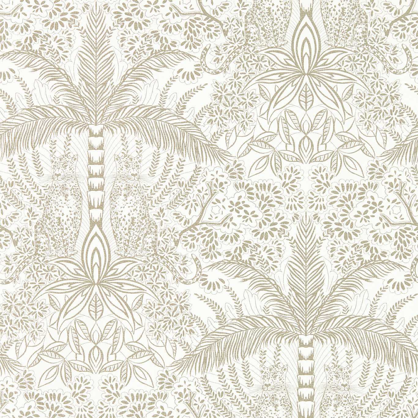 Leopardo Wallpaper - Gold/Ivory - Clarke & Clarke - W0141/03 - Premier Wallcovering