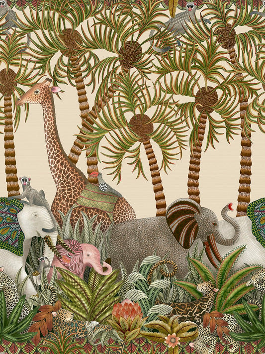 Letaba March Wallpaper - Spring Green & Ginger on Cream - 119/11046 - Cole & Son - Premier Wallcovering