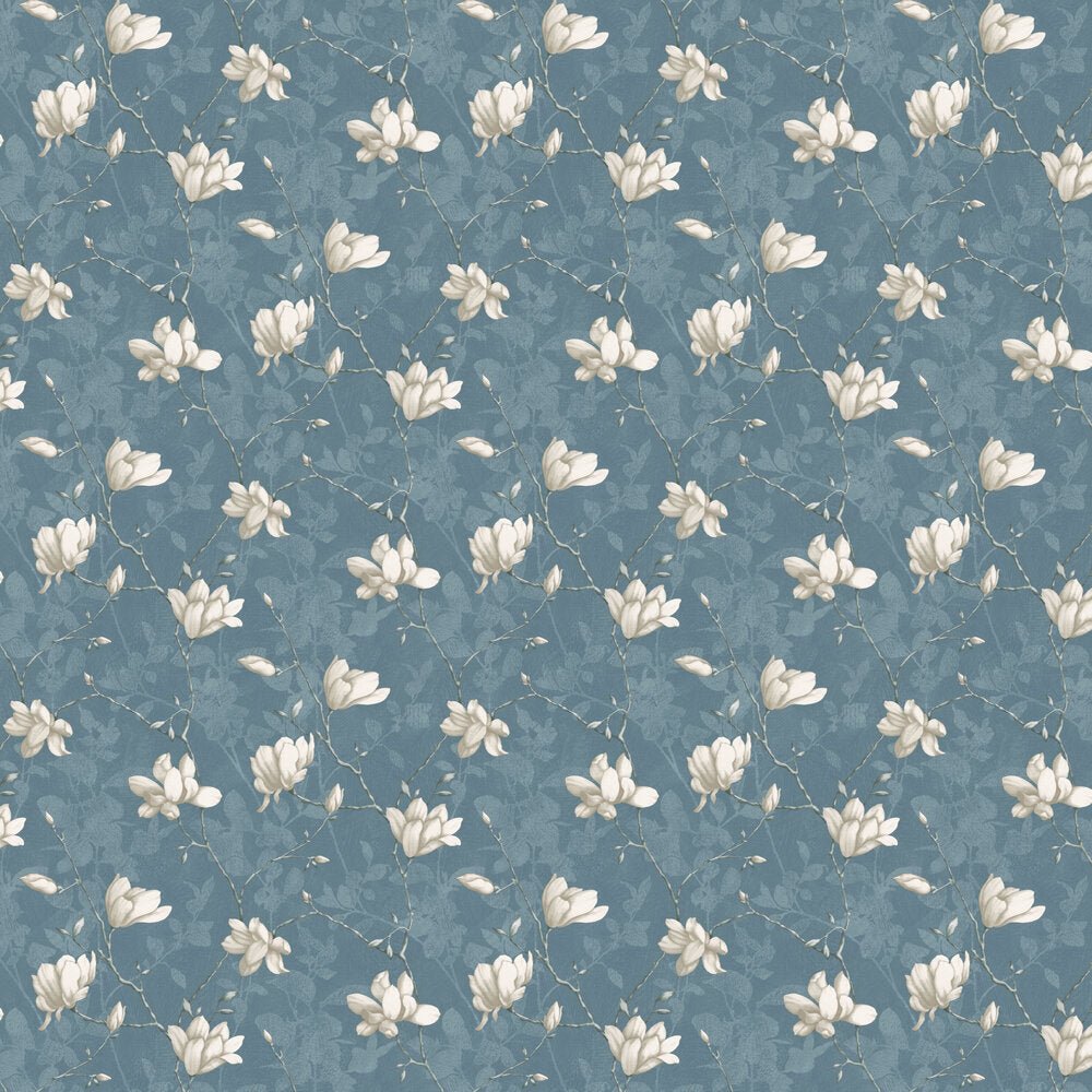 Lilly Tree Wallpaper - Blue - Boråstapeter - 7228 - Premier Wallcovering