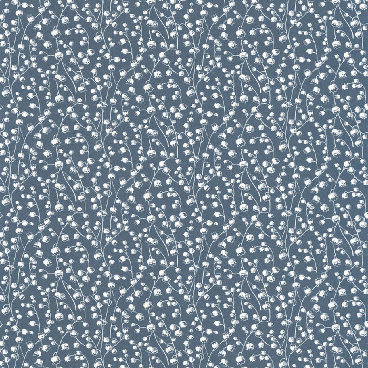 Lily of the Valley Flower Market Wallpaper - Bleu Nuit - Casadeco - 89246435 - Premier Wallcovering