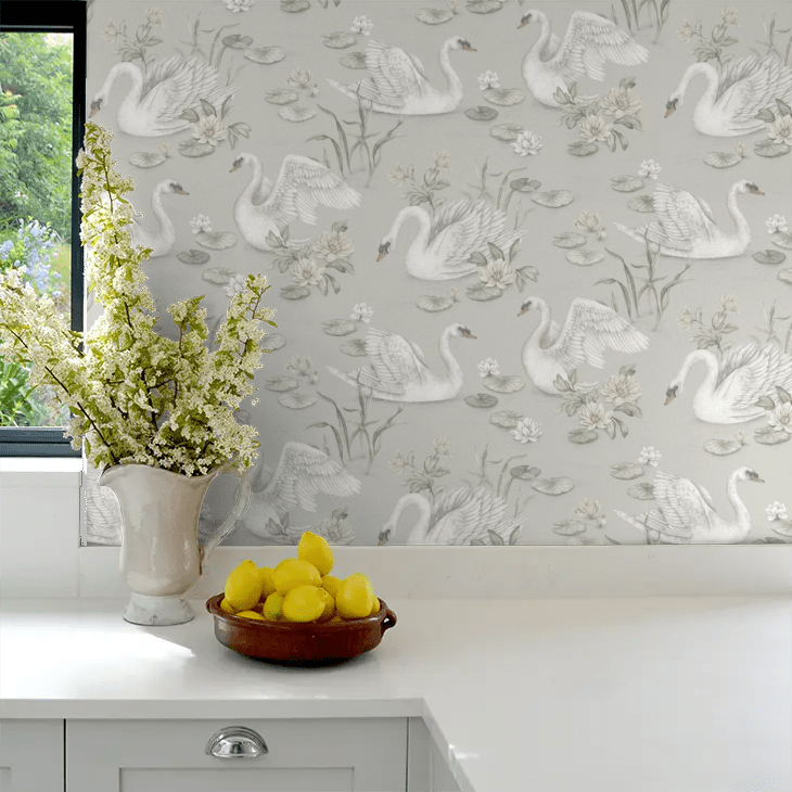 Lily Swan Wallpaper - Sage - Boråstapeter - 6925 - Premier Wallcovering
