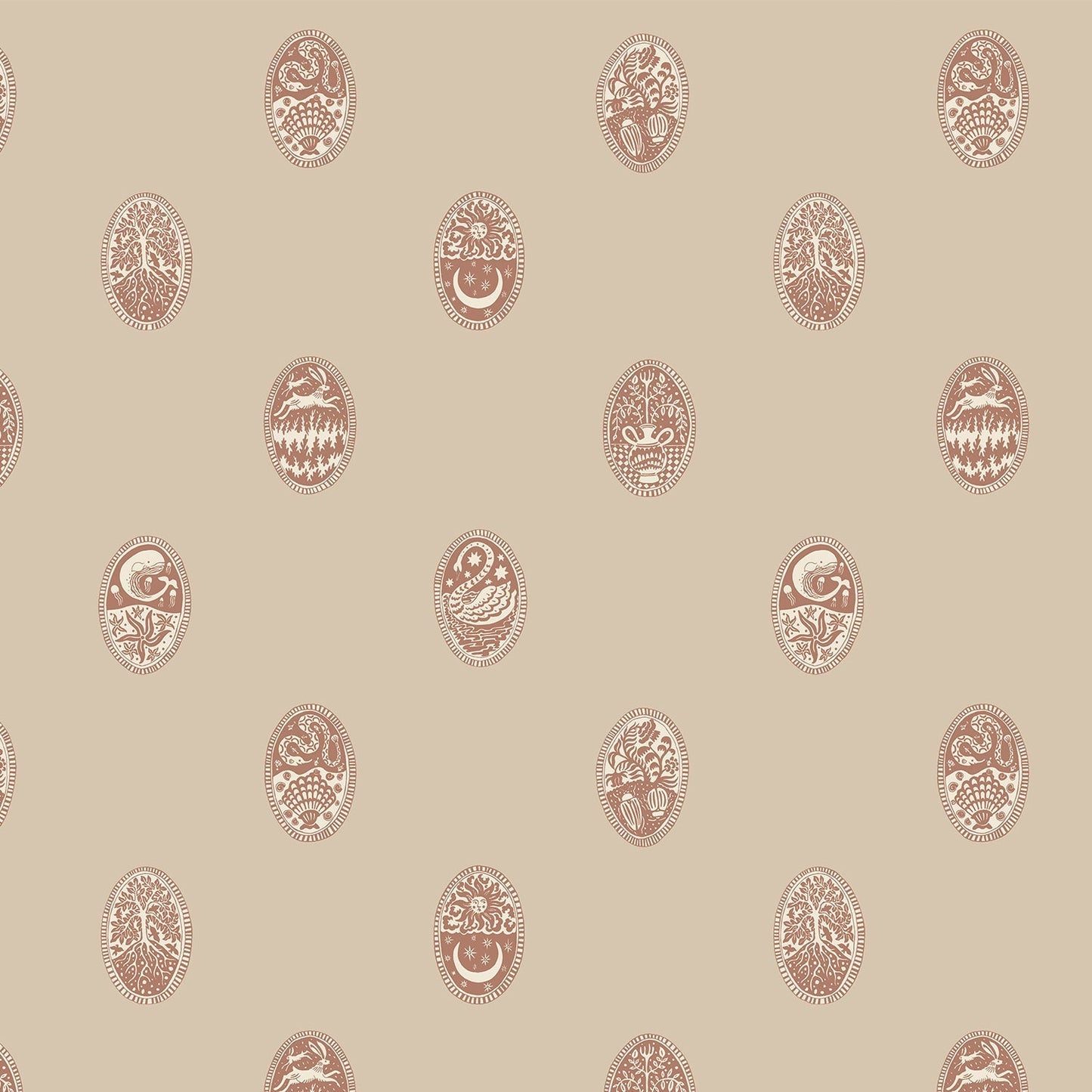 Linear Cameos Wallpaper - Cromwell Stone, Hibernacle and Salt Ridge - Josephine Munsey - LIN-027-060-035 - Premier Wallcovering