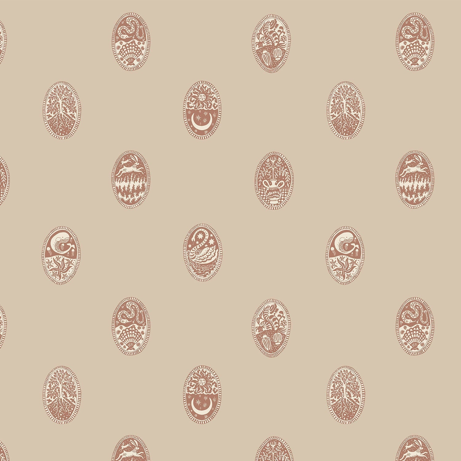 Linear Cameos Wallpaper - Cromwell Stone, Hibernacle and Salt Ridge - Josephine Munsey - LIN-027-060-035 - Premier Wallcovering