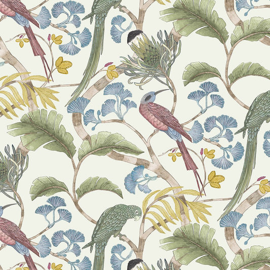 Living Branches Wallpaper - Ivory, Soft Olive and Yellow - Josephine Munsey - JMW-100601 - Premier Wallcovering