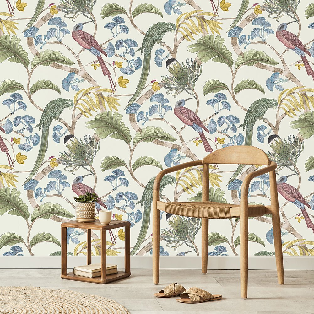 Living Branches Wallpaper - Ivory, Soft Olive and Yellow - Josephine Munsey - JMW-100601 - Premier Wallcovering