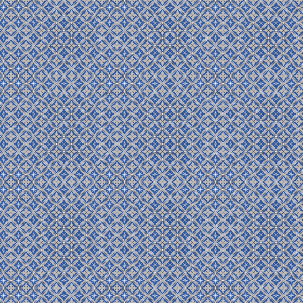 Loka Wallpaper - Vivid Blue and Beige - Boråstapeter - 4531 - Premier Wallcovering