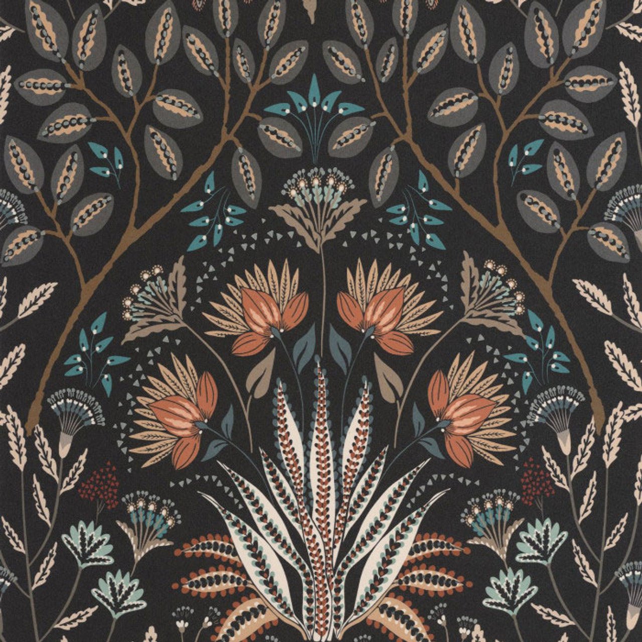 Lords Derby Wallpaper - Noir Reglisse - Casadeco - 89299577 - Premier Wallcovering