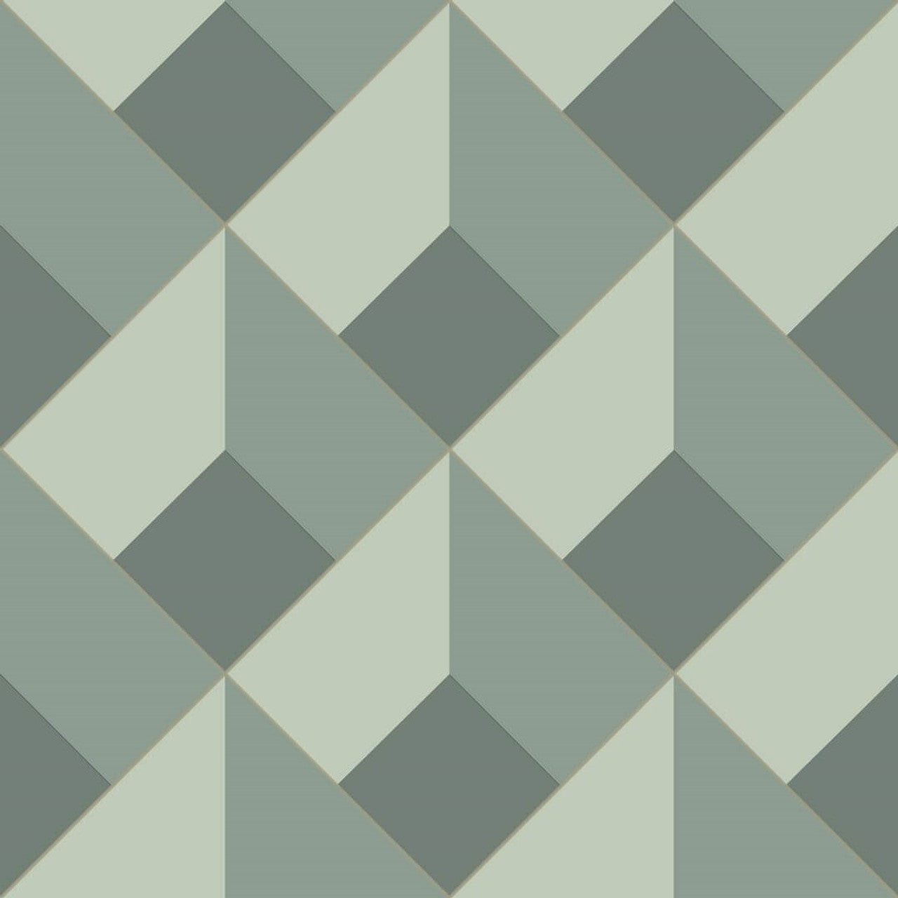 Losange Perception Wallpaper - Vert De Gris - Casadeco - 86517217 - Premier Wallcovering