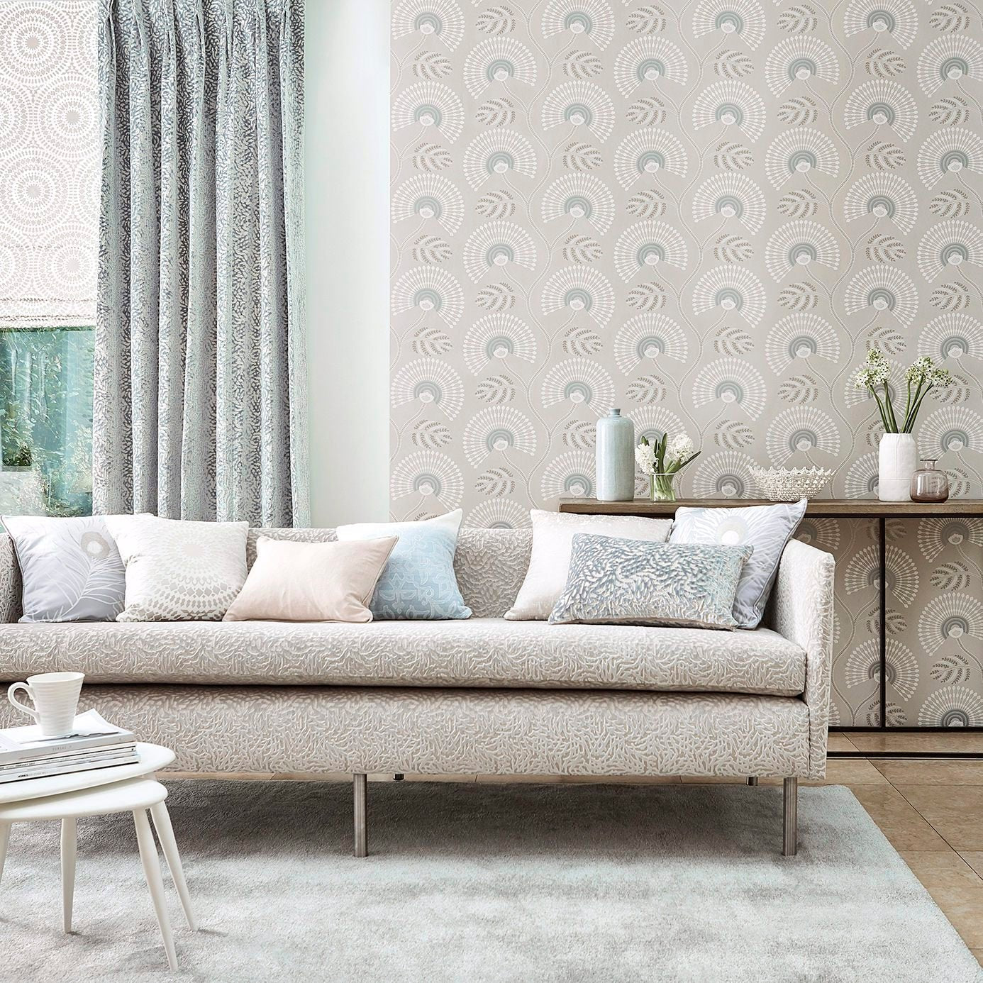 Louella Wallpaper - Seaglass/Pearl - Harlequin - HPUT111910 - Premier Wallcovering